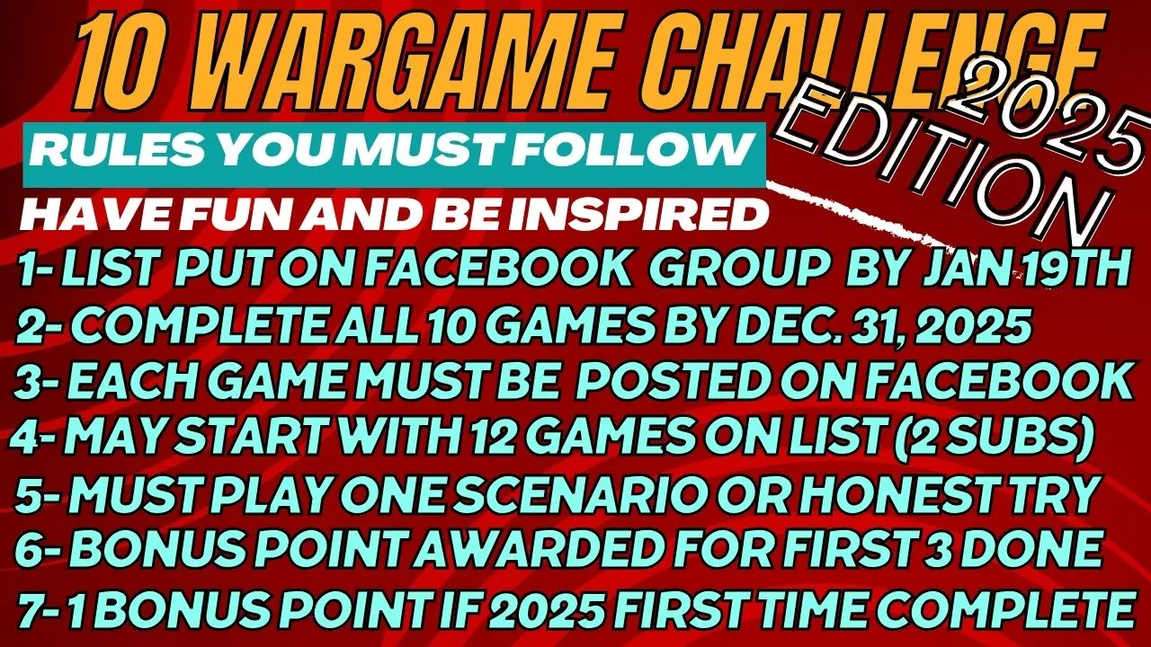Rules for the 10 Wargame Challenge 2025